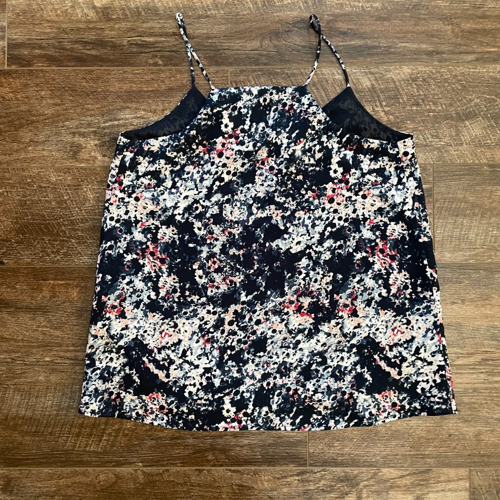 Willi Smith Navy Floral Print Small Tank Top - Picture 4 of 5